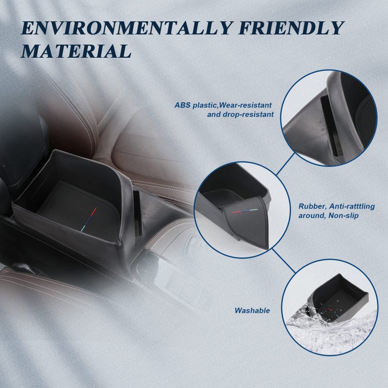 BIBIBO BBIBIBO for BMW X1 F48 Accessories,Center Console Organizer Tray Compatible with 2016 2017 2018 2019 BMW X1 F48 2019 X2 F39 Insert Armrest Storage Box Accessories,ABS Material Accessories for Bmw x1 - Image 5